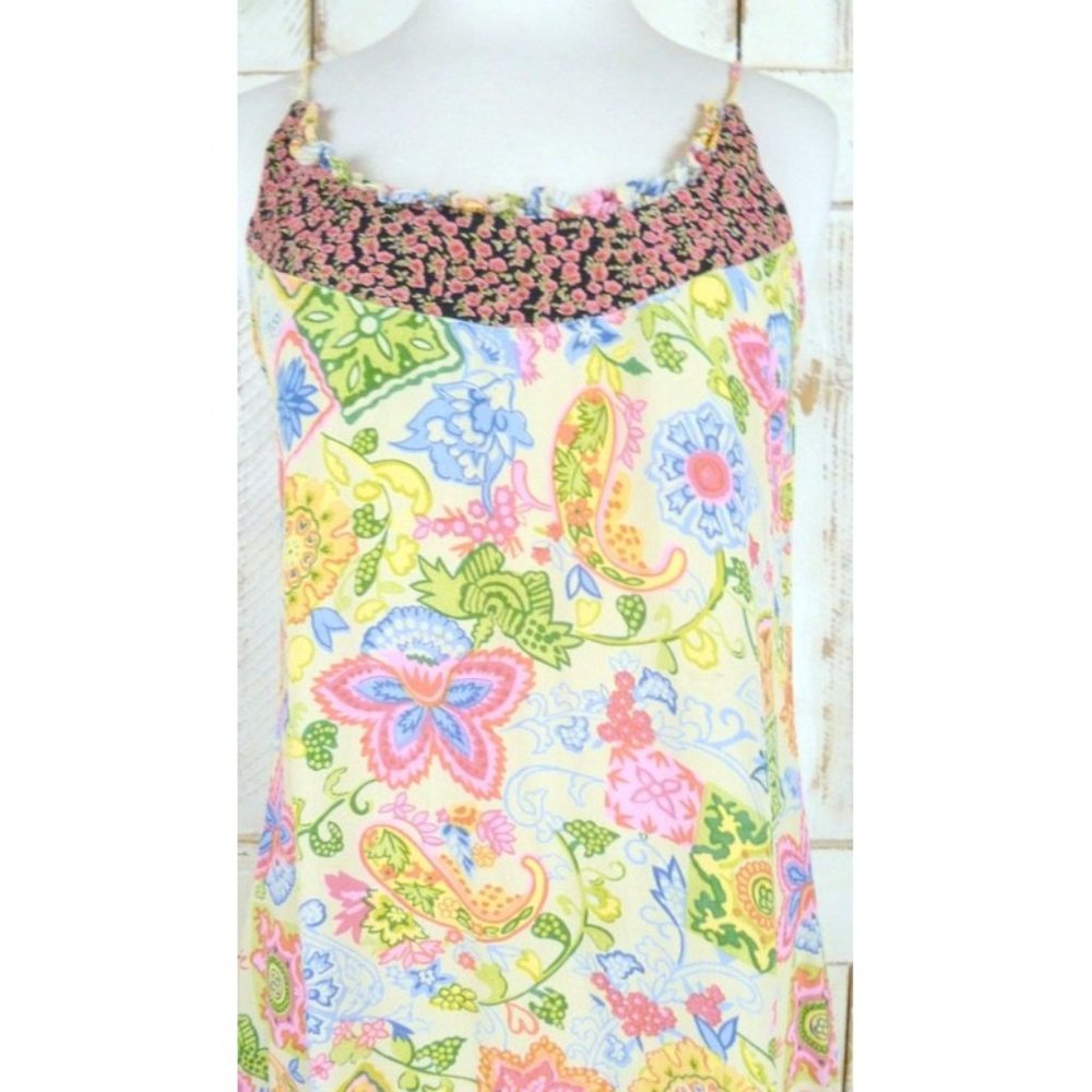 90s vintage floral paisley mini slip dress / short floral tank dress